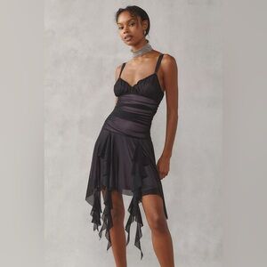 Urban Outfitters Kimchi Blue Ilana Mesh Drapey Mini Dress